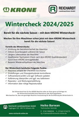 KRONE Wintercheck bei Reichardt Landmaschinen